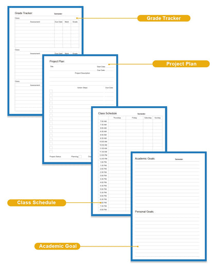 Academic Planner for 2026-2027 or Anytime – 5.8" x 8.5" Undated Weekly Student Planner For Homeschool, High School, College & Nursing Students, 200 Pages, Blue
