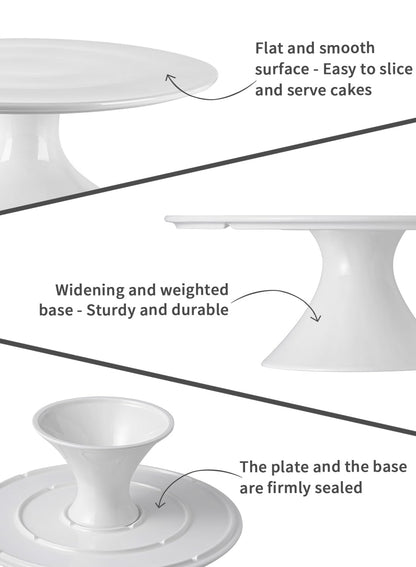 Kanwone 8-Inch Porcelain Small Cake Stand, Cake Plate, Dessert Stand, Cake Stand for Party, Baby Shower, Home Decorating Stand, White