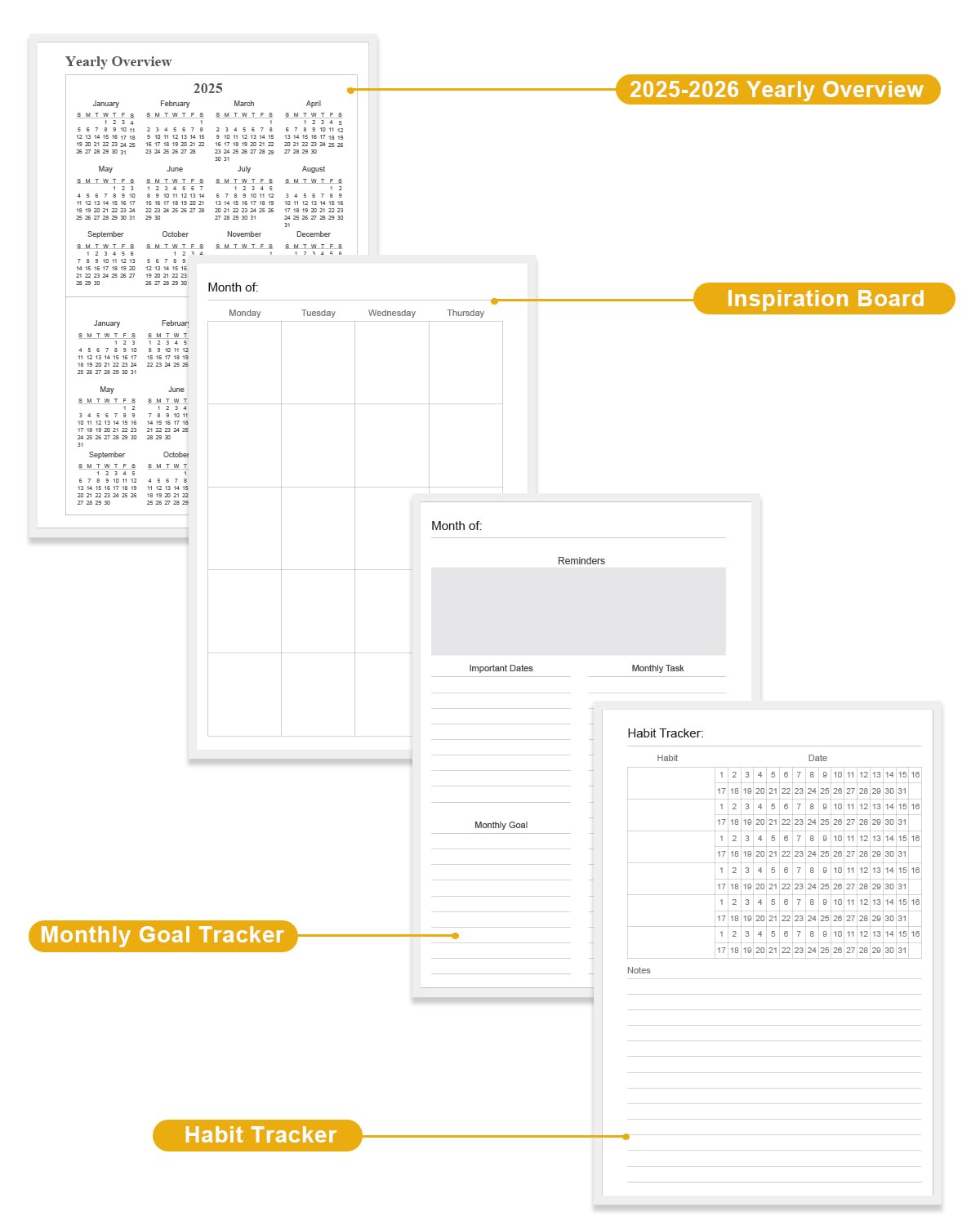 Academic Planner for 2026-2027 or Anytime – 5.8" x 8.5" Undated Weekly Student Planner For Homeschool, High School, College & Nursing Students, 200 Pages, Green Leaf