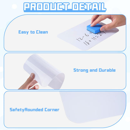 Mini White Boards for Students, 8 Pack 5 x 7 Inch Double-Sided Dry Erase Boards with Markers & Erasers, Reusable Small Lap Boards for Classroom Teacher Student Interactive Learning