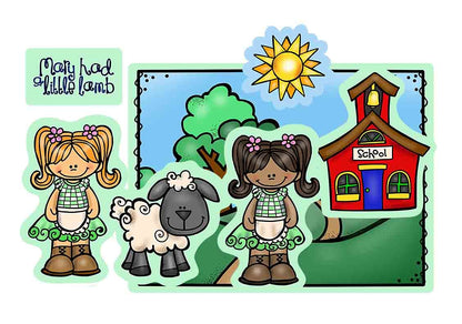 Mary Had A Little Lamb 7 Precut Felt Figures for Flannel/Felt Board Stories Nursery Rhymes Preschool