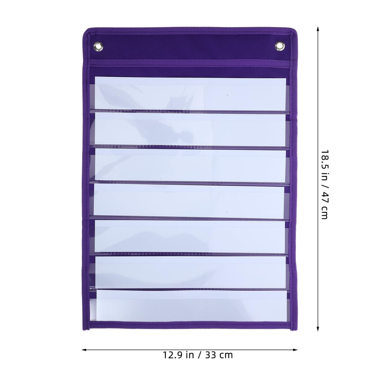 Magnetic Pocket Chart Organizer, 10 Clear PVC Pockets Wall Hanging Storage Bag for Classroom, Office and Home Schedules, Notes and Documents, 18.5 x 12.9 in