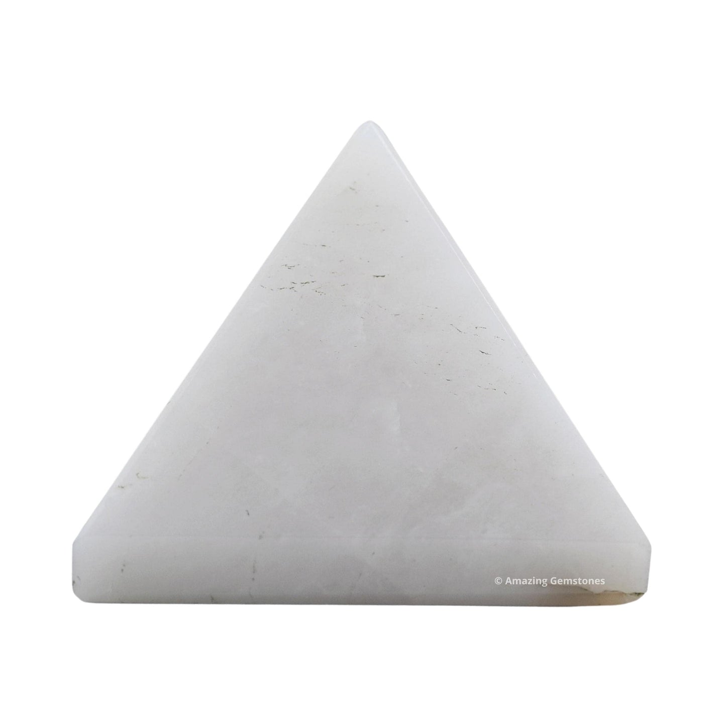 Amazing Gemstone White Agate Snow Quartz Pyramid Crystal Healing Stones - 1" Great Pyramid Figurine of Natural Stone Pyramid for Meditation, Reiki, Chakra Balancing and Crystal Pyramids Grid