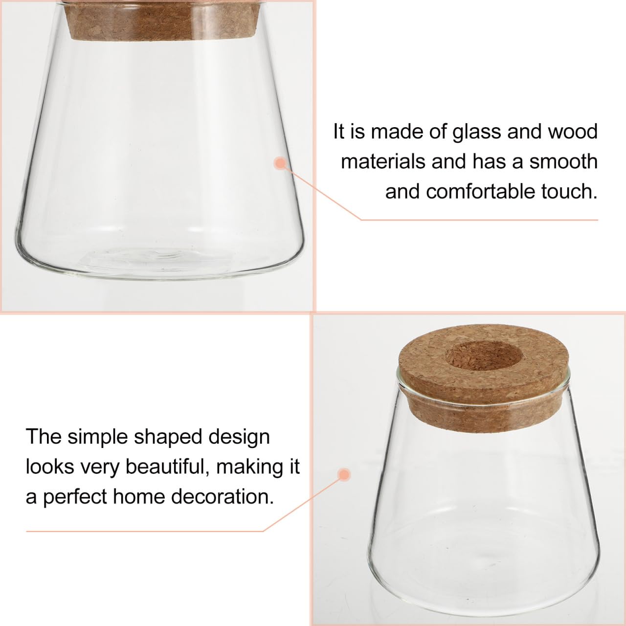 Garneck 2Pcs Desktop Glass Terrarium Transparent Glass Hydroponic Planter Vase Set Micro Landscape Terrarium Container for Home and Office Decor