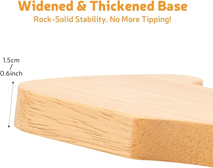 Elevated Cat Bowl Stand 6.1" Diameter 3.5" High with Non-Slip Pads | Natural Rubberwood, Universal Fit, Detachable, Raised, Anti Vomiting, Ergonomic, Wooden Pet Feeder Holder, Home Decor