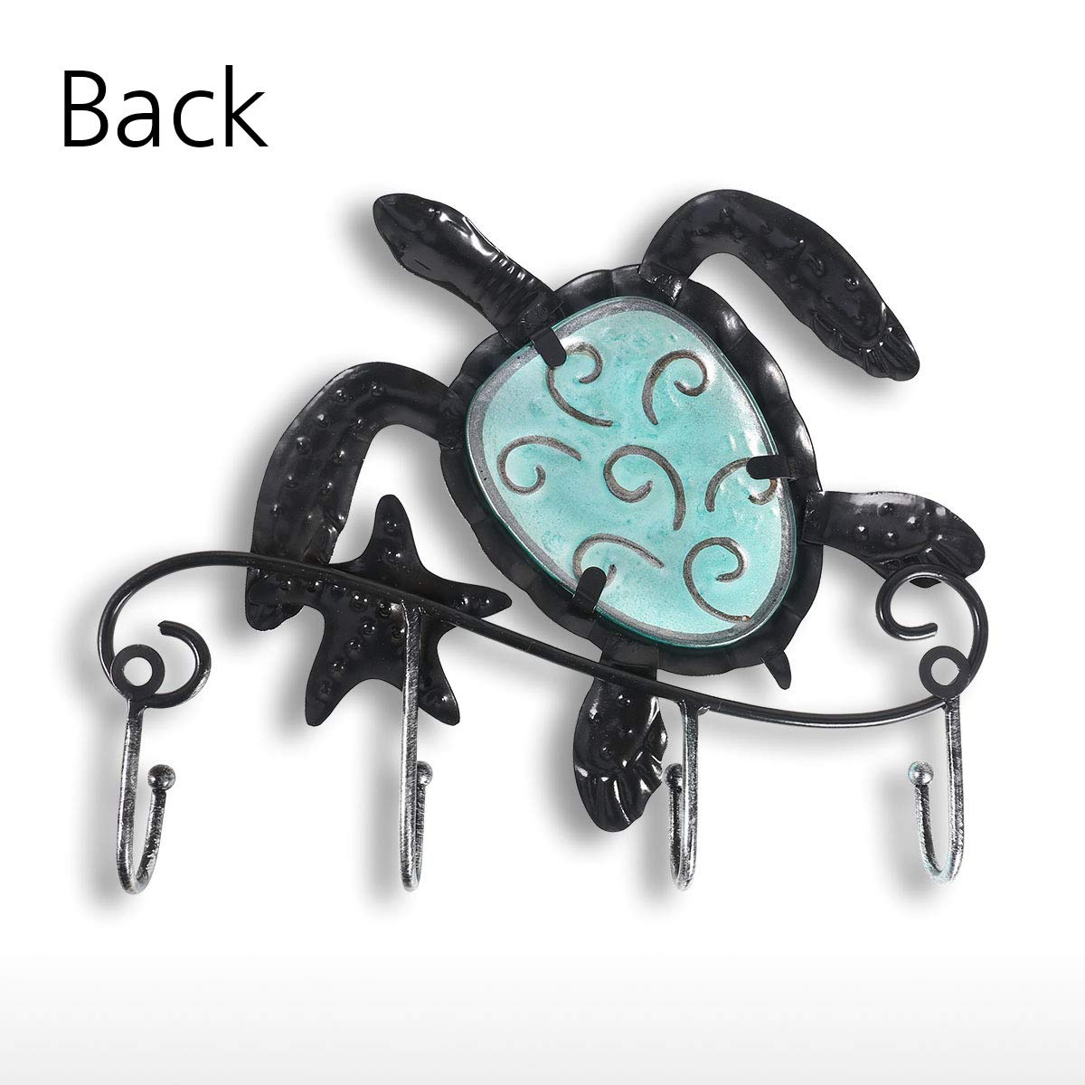 Tooarts Wall Mounted Key Holder Turtle Wall Hooks Iron Key Hook Rustic Wall Decorative Hook Living Room Bathroom Ornament