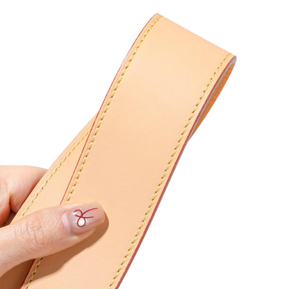 KIYOMIL Genuine Vachetta Leather Shoulder Bag Strap Replacement for Graceful Handbag(APRICOT-Length:25.6in)