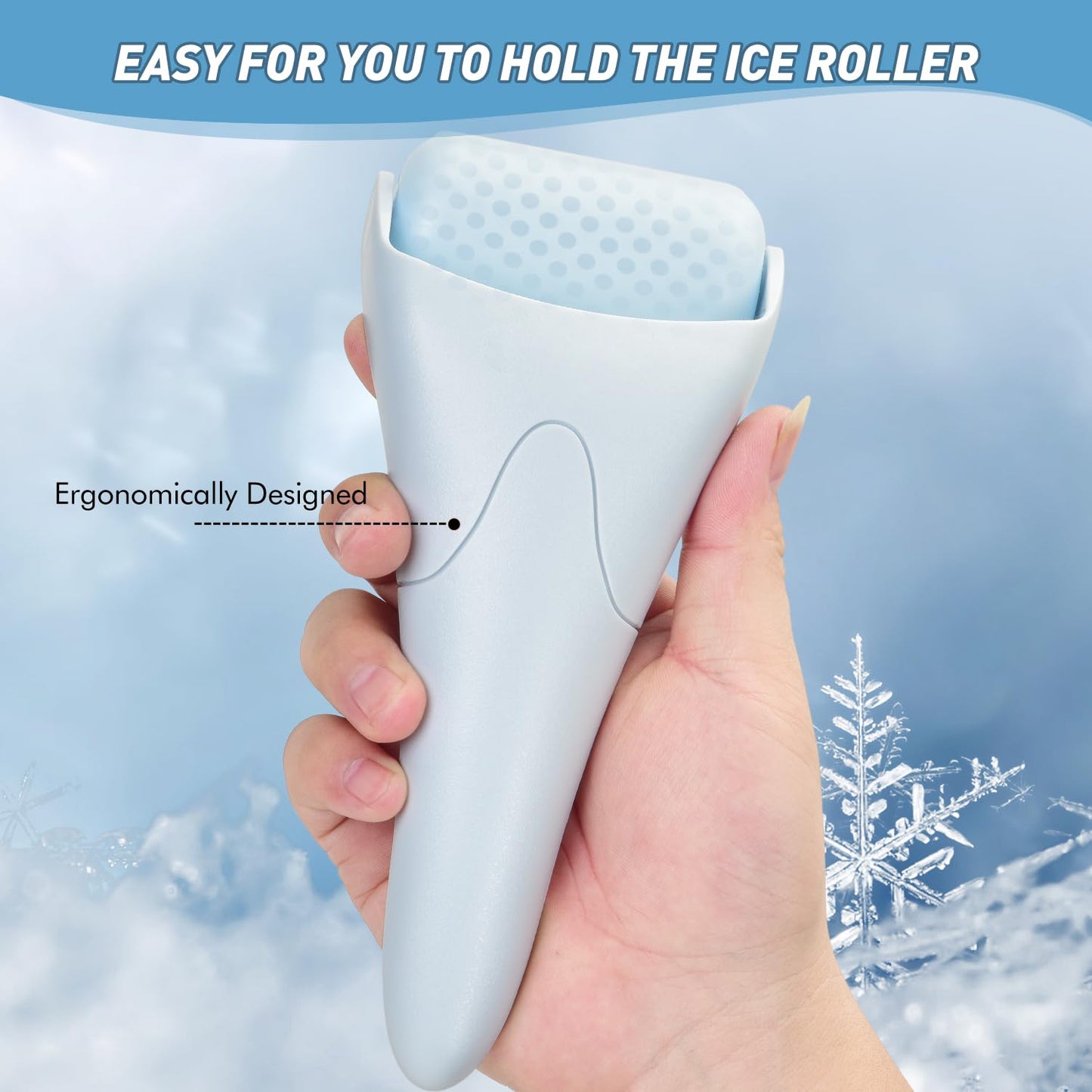 Fronnor Ice Roller for Face,Eyes,Women Gifts Idea,Therapeutic Cooling to Tighten Brighten Complexion and Reduce Wrinkles,Massager Under Eye Puffiness,Migraine and Pain Relidf (Haze Blue)