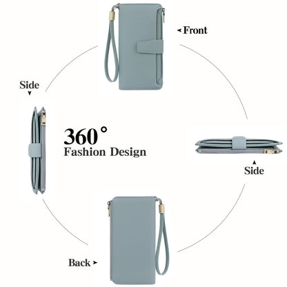 GAEKEAO Women Wallet RFID Blocking Leather Bifold Compact Card Holder Ladies Travel Wallet Purse, Large Capacity Wristlet