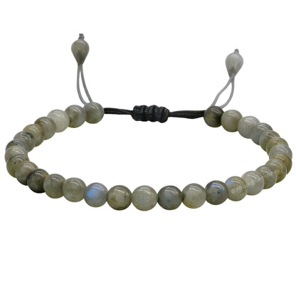 Amazing Gemstone Labradorite Anklet Ankle Bracelets for Women - Waterproof Beaded Healing Crystal Anklets, Plus Size Chakra Gemstone Bead Anklet (Stretchy Adjustable - Plain)