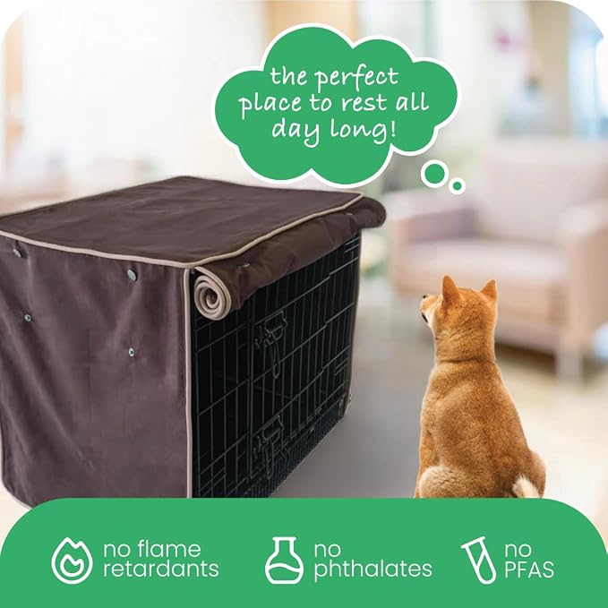 Molly Mutt Landslide Dog Crate Cover, 100% Cotton Canvas Cover with 2 Roll-Up Panels, Ideal for Dog or Cat Crate, Durable, Washable, and Free of Harmful Chemicals, 42" x 28" x 31"