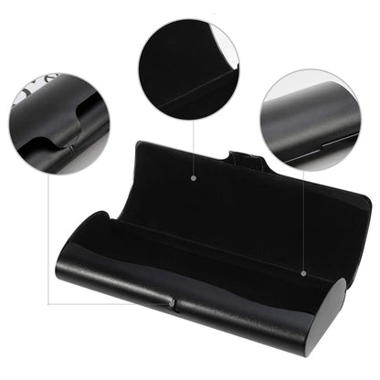 Hifot Aluminium Glasses Case, Slim Reading Glasses Case, Portable Travel Black Eyeglass Spectacles Protection Hard Shell Case
