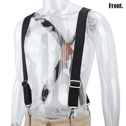WELKINLAND 1.5In HD Elastic Suspenders, Heavy-Duty Work Suspenders, Comfy Belt Loop Suspenders with Hooks, Men Suspender for Pants, Men's Suspender for Jeans