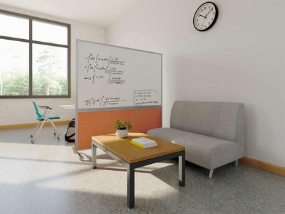 DivideWrite Mobile Whiteboard | Double Sided Dry Erase Board | Portable Office Cubicle Partition | Display for Classrooms, Conference Rooms, Meeting Areas and More | Blue Spruce 4' Wide x 6' Tall