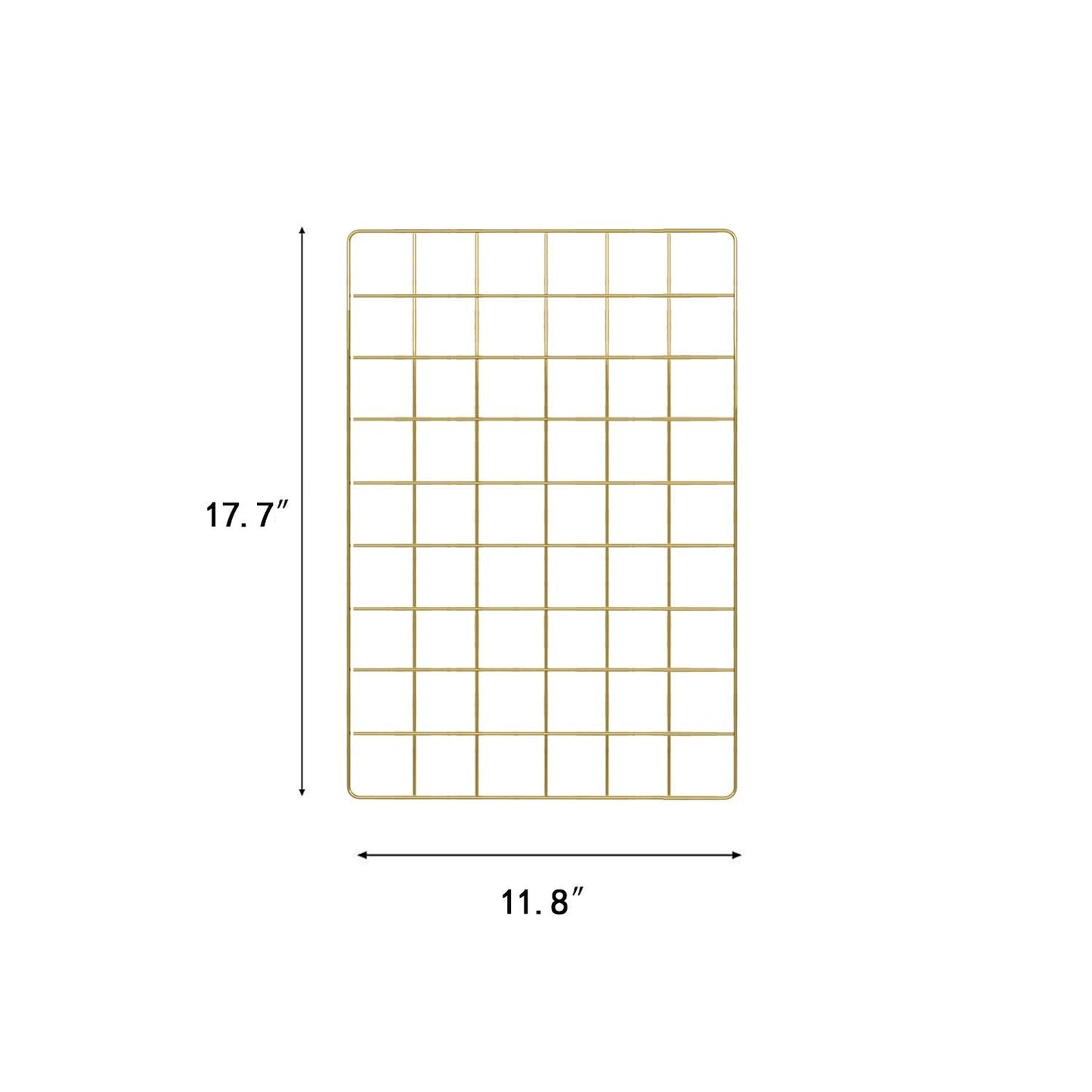 FRIADE Wall Grid Panel for Photo Display,Wall Storage Organizer,5 Metal Clips & 3 S Hooks & 4 Nails & 4 Plastic Hanging Buckles and 4 Screws Offered,Size 17.5" x 11.8",2 Pack(Gold)