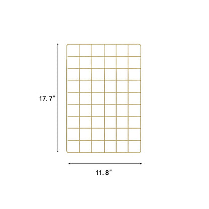FRIADE Wall Grid Panel for Photo Display,Wall Storage Organizer,5 Metal Clips & 3 S Hooks & 4 Nails & 4 Plastic Hanging Buckles and 4 Screws Offered,Size 17.5" x 11.8",2 Pack(Gold)