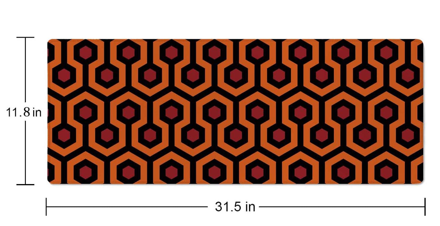 The Shining Carpet Style Desk Mat Orange Black Large Extended Mouse Pad XL Desk Pad Gaming Mousepad Keyboard Mouse Mat for Computer Laptop 31.5''X11.8'' Non-Slip Rubber Base with Stitched Edges