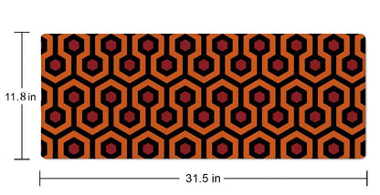 The Shining Carpet Style Desk Mat Orange Black Large Extended Mouse Pad XL Desk Pad Gaming Mousepad Keyboard Mouse Mat for Computer Laptop 31.5''X11.8'' Non-Slip Rubber Base with Stitched Edges