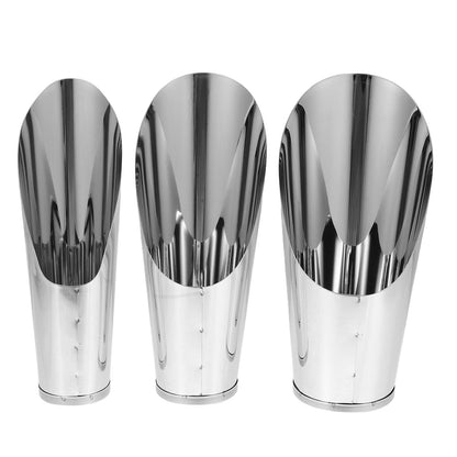 OATIPHO 3pcs Stainless Steel Soil Scoop Set Garden Bucket Shovels for Bonsai Succulents Planting Gardening Hand Tools with Large Medium Small Cups