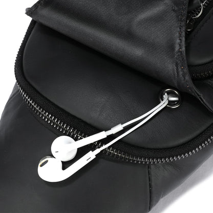 LEBULLBRO Sling Bag for Men Genuine Leather Chest Bag Crossbody Backpack Travel Hiking Outdoor Sports