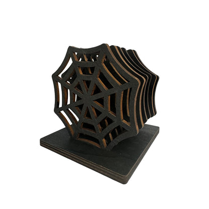 Wooden Hollow net Coaster Stand, Black, Decorated Halloween Table Decoration (6 Pieces)