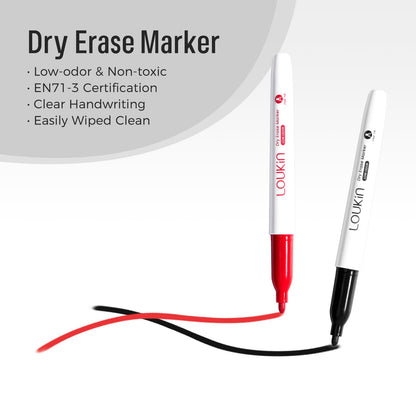 loukin All-in-One Magnetic Dry Erase Eraser, Patent Whiteboard Eraser with Whiteboard Cleaner, Ideal for Classroom, Home and Office Use, 2 Markers Included