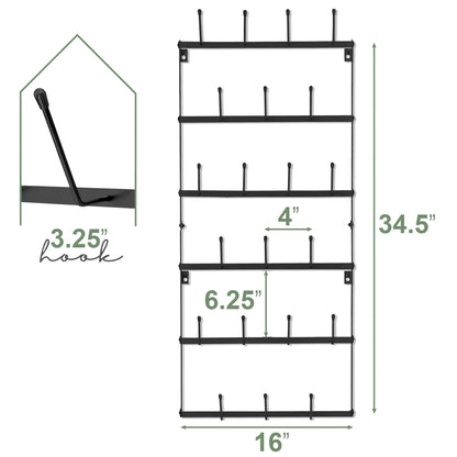 Sorbus Mug Rack for Wall - Small Rustic Coffee Mug Holder Wall Mount with 21 Hooks, Coffee Cup Display Rack, 6-Tier Metal Mug Organizer for Home, Kitchen & Bar, Coffee Station, Dining Room