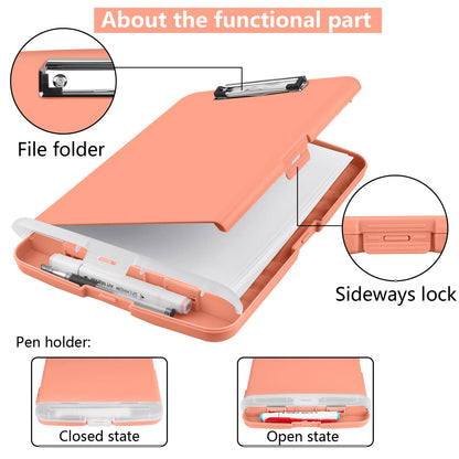 SFLHHDM Plastic Clipboard with Storage, High Capacity Clip Boards 8.5x11 with Storage, Heavy Duty Nursing Clipboards Folder, Clipboard Cute, Letter A4 Size Clipboards with Storage for Teachers, Nurse