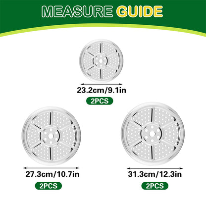 6 PCS Planter Insert for Large Pots, 9''/11''/12'' Stainless Steel Flower Pot Filler with Drainage Holes, Elevate Plants to Reduce Soil Usage, for Tall or Short Planters for Indoor & Outdoor Use