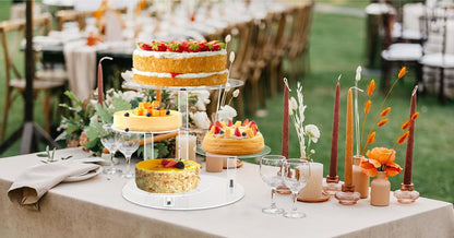 YestBuy Cupcake Stand, Round Cake Stand, 4 Tier Cupcakes and Cakes Comb for 8-12 Inch Cakes, Tiered Cupcake Tree Tower, Clear Dessert Display Stand for Dessert Table Wedding Birthday Party
