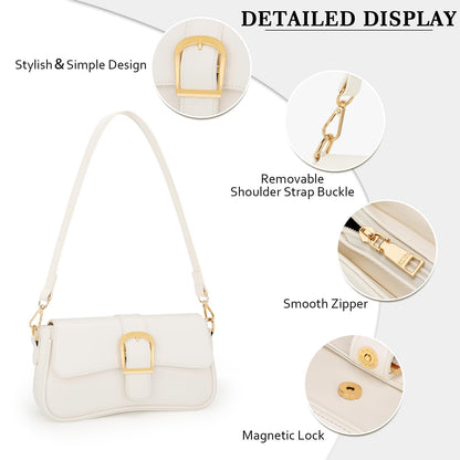 KKXIU Small Shoulder Bag for Women - Cute Handbags Purses for Women, Trendy Leather Clutch with Removable Strap