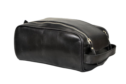 MILITARIA STUFFS Premium Buffalo Leather Toiletry Bag for Men & Women With Waterproof Lining, Grooming Travel Pouch, Unisex Wash Bag for Toiletries, Shaving & Cosmetic Organizer for Men & Women