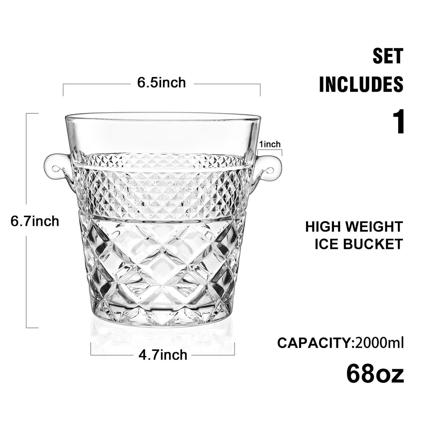 Whisquor Ice Buckets for Parties, 2-Liter Capacity, Durable Wine and Champagne Bucket, Perfect for Wine, Champagne or Beer Bottles, Perfect Ice Buckets for Parties, BBQs, Weddings, Picnics