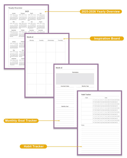 Academic Planner for 2026-2027 or Anytime – 5.8" x 8.5" Undated Weekly Student Planner For Homeschool, High School, College & Nursing Students, 200 Pages, Purple