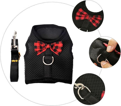 POPETPOP Pet Harness Vest Breathable Mesh Small Animal Chest Strap Adjustable Size M (Chest 30-34Cm) for Rabbits Guinea Pigs Squirrels Walking Outdoors