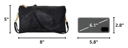 Humble Chic NY Black Wristlet Purses for Women - Small Black Crossbody Purse, Vegan Leather Wristlet Wallets for Women, Small Phone Wallets, Dressy Evening Handbags, Vegan Leather Crossbody Bag