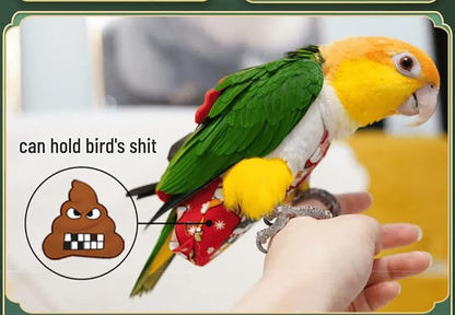 Bird Flight Suits Diapers, Parrot Diapers for Monk Parakeets, Cockatiels, Parrot Clothes Costume, Bird Training Nappy Suit Liners Clothes (Large,Pink)