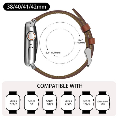 Premium Italy Leather Bands Compatible with Apple Watch Band 40mm 38mm 41mm 42mm 44mm 45mm 46mm 49mm Women Men, Leather Smartwatch Replacement Straps for iWatch Series Ultra SE 11 10 9 8 7 6 5 4 3 2 1