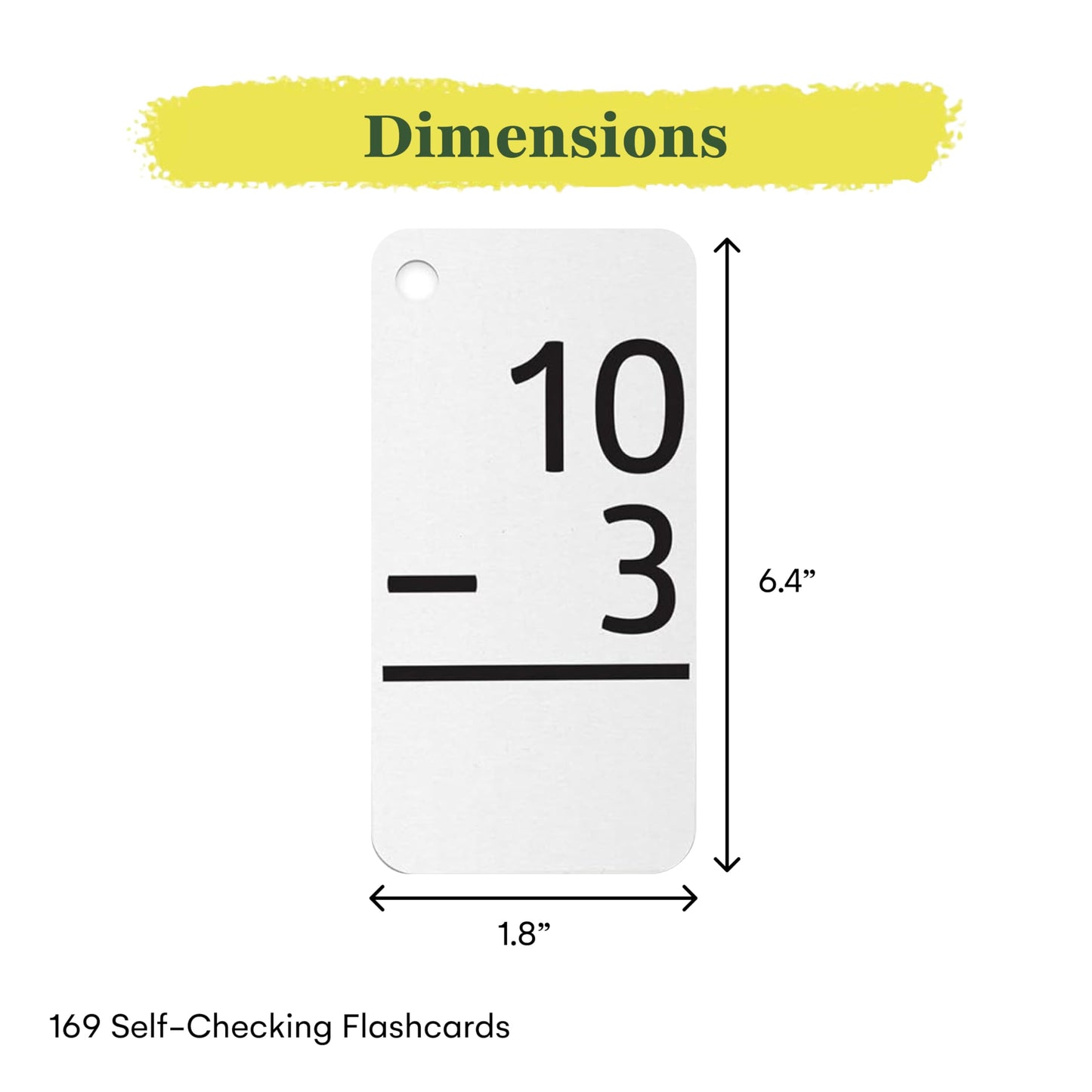 Star Right Subtraction Flashcards with 2 Metal Binder Rings - 169 Self Checking Flashcards - for Ages 6 and Up