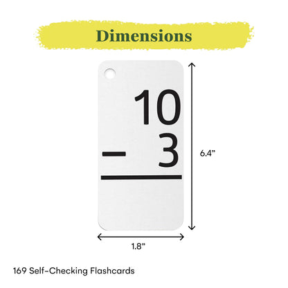 Star Right Subtraction Flashcards with 2 Metal Binder Rings - 169 Self Checking Flashcards - for Ages 6 and Up