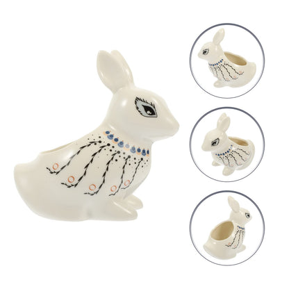 GANAZONO Flower Pots Mini Ceramic Bunny Planter Decorative Cartoon Rabbit Small Flower Pot Succulent Planter for Succulent Plant Cactus Flower Style 2 Animal Succulent Pots