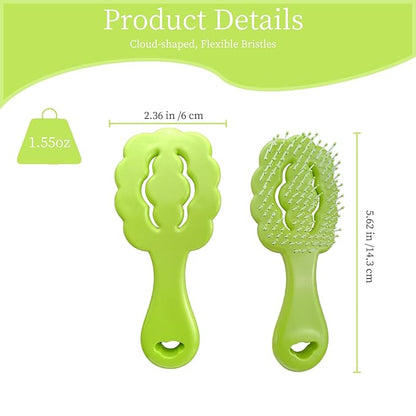Cloud-Shaped Soft Bristle Small Dog Brush - Hollow Back Design for Easy Grooming - Ideal for Yorkie, Shih Tzu, Maltese Maltipoo Pomeranian- Puppy Essentials , Pet Hair Removal Essentials (Green)