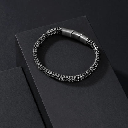 LUCKY2+7 Bracelets for Men-Stainless Steel Magnetic Clasp Franco Chain Mens Bracelet 1