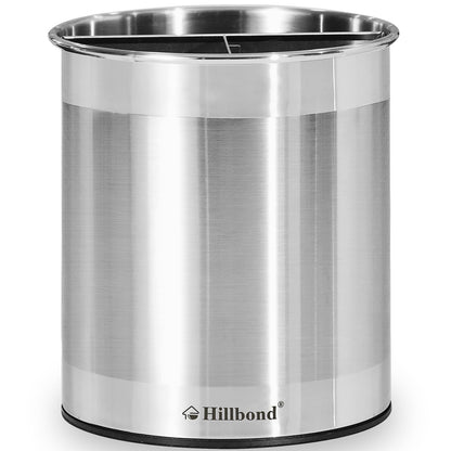 Hillbond 7.5x6.9 Inch EXTRA LARGE Utensil Holder for Countertop, Stainless Steel Rotating Organizer with Removable Divider, Space-Saving for Large Kitchen Utensils Set & Spacious Kitchens