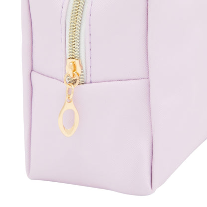 Glamlily 3 Pack Faux Leather Makeup Bag with Zipper, Travel Cosmetic Pouches (3 Pastel Colors)