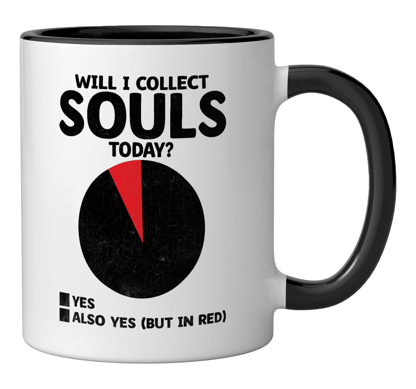 Will I Collect Souls Today Grim Reaper Halloween Ceramic Mug, Black/White