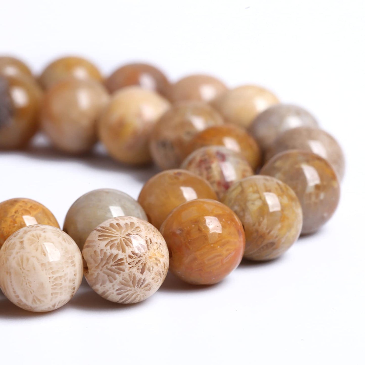 10MM 36PCS Natural Stone Coral Jade Chrysanthemum Beads for Jewelry Making DIY Bracelet