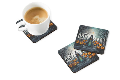 Caroline's Treasures Evil Queen Spooky Halloween Foam Coaster Set of 4 Cup Coasters for Indoor and Outdoor, Coaster for Tabletop Protection, Anti Slip, Mouse pad Material