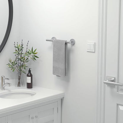 USHOWER Polished Chrome Hand Towel Bar, 9-Inch Towel Racks for Bathroom Wall-Mounted, SUS304 Stainless Steel Towel Rod (Total Length 11-Inch)