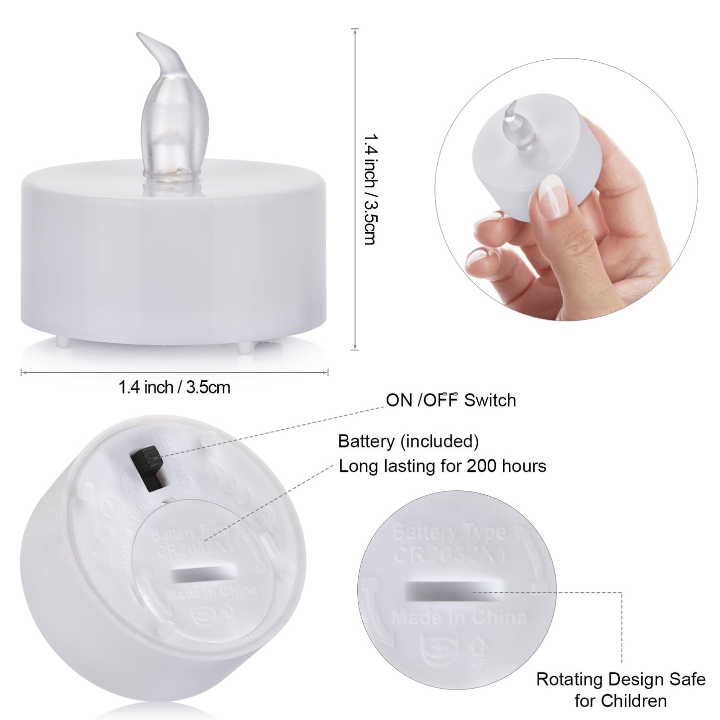 Tappovaly Battery Operated LED Tea Lights:50 Pack Flameless Votive Candles Lamp Realistic and Bright Flickering Long Lasting 200Hours for Wedding Holiday Party Home Decoration (Warm White)